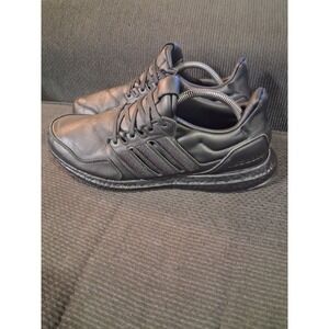 Adidas Ultraboost Shoes Mens 10.5 Triple Black Leather Boost Running Sneakers